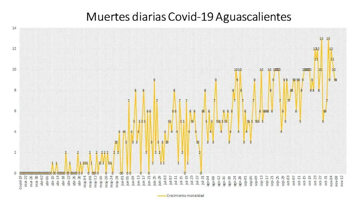 Reporte mortandad Covid-19 Aguascalientes